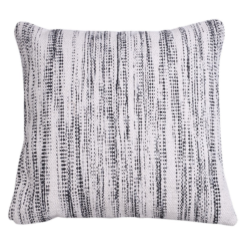 18 x 18 Handcrafted Cotton Accent Throw Pillow Woven Lined Design White Gray Black By The Urban Port UPT-273461