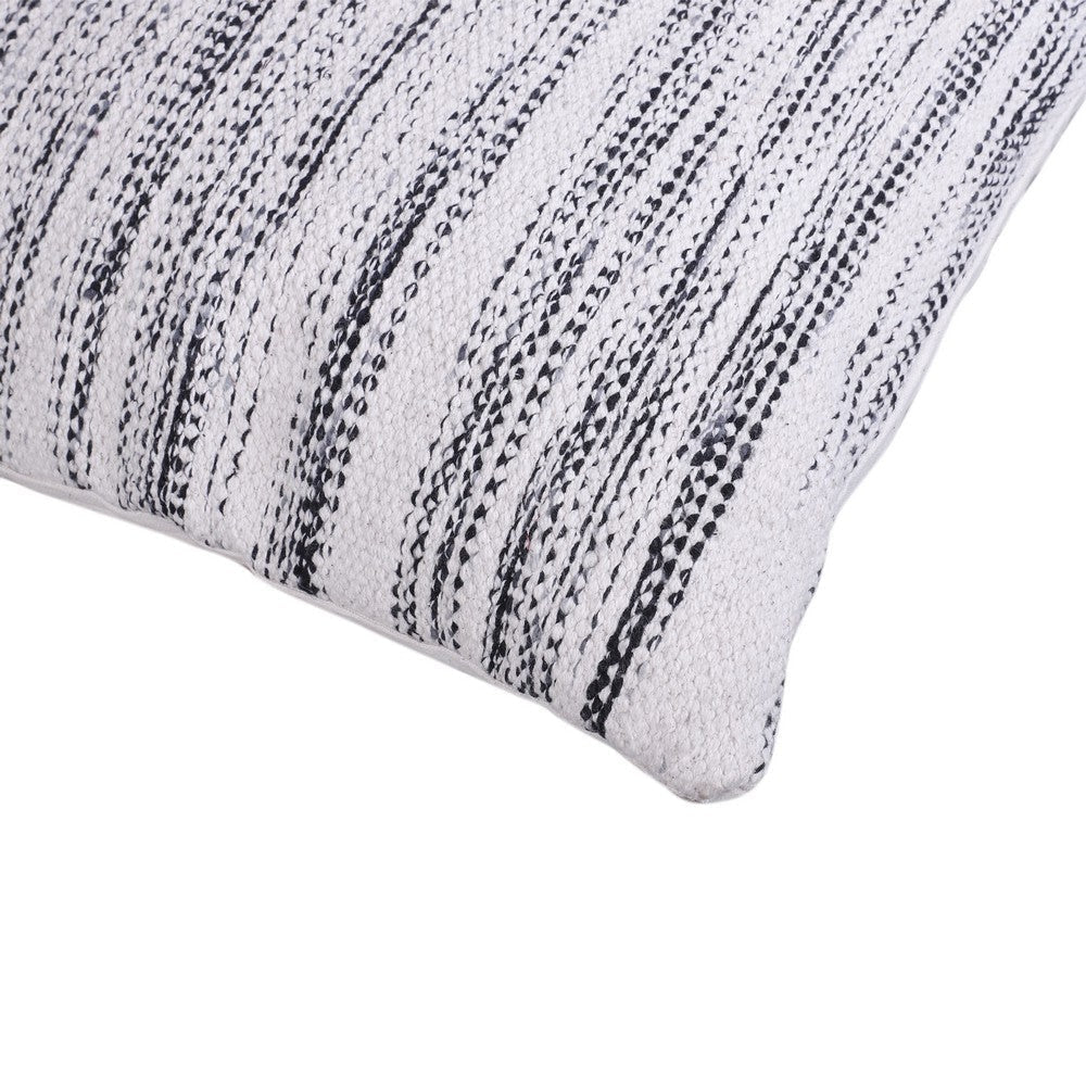 18 x 18 Handcrafted Cotton Accent Throw Pillow Woven Lined Design White Gray Black By The Urban Port UPT-273461