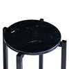 Ivy 24.5 Inch Round Marble Top Accent Side Table with Metal Frame By The Urban Port UPT-273472