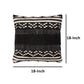 18 x 18 Jacquard Square Decorative Cotton Accent Throw Pillow with Aztec Tribal Boho Pattern Black White By The Urban Port UPT-273478