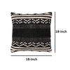 18 x 18 Jacquard Square Decorative Cotton Accent Throw Pillow with Aztec Tribal Boho Pattern Black White By The Urban Port UPT-273478
