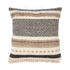 18 x 18 Square Cotton Bohemian Style Decorative Accent Throw Pillow with Herringbone Pattern Beige Black By The Urban Port UPT-273481