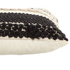 18 x 18 Square Cotton Decor Accent Throw Pillow Herringbone Design Embroidery Cream Black By The Urban Port UPT-273482