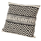 18 x 18 Jacquard Square Cotton Sham Accent Throw Pillow with Boho Diamond Pattern, Black, White By The Urban Port