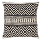 18 x 18 Jacquard Square Cotton Sham Accent Throw Pillow with Boho Diamond Pattern Black White By The Urban Port UPT-273483