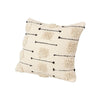 18 x 18 Square Cotton Accent Throw Pillow, Trimmed Shaggy Fringe Accents, Beige, Black By The Urban Port
