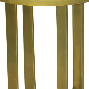 Cyrus 18 Inch Round Accent Side Table Cast Aluminum Arched Cut Out Frame Brass By The Urban Port UPT-274819