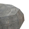30 Inch Modern Art Coffee Table 3D Diamond Shape Solid Mango Wood Weathered Gray - UPT-276367 UPT-276367