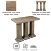 35 Inch Handcrafted Console Table Solid Mango Wood with Pillar Style Legs in Rustic Brown Finish By The Urban Port UPT-276368