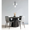 Ridge 47 Inch Handcrafted Mango Wood Round Dining Table Slatted Flared Base Black By The Urban Port UPT-276560