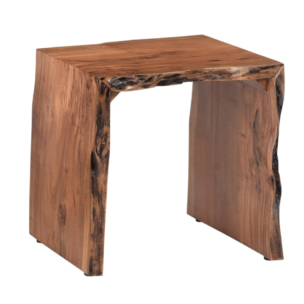 20 17 Inch Handcrafted Acacia Wood Nesting End Tables Live Edge Wood in Natural Brown Finish By The Urban Port UPT-276561