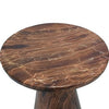 21 Inch Round Side Accent Table Aluminum Sheet Enamel Coating Dark Brown By The Urban Port UPT-276798