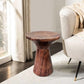 21 Inch Round Side Accent Table Aluminum Sheet Enamel Coating Dark Brown By The Urban Port UPT-276798