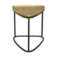 19 Inch Aluminum Side End Table Iron Frame Guitar Pick Shaped Top Antique Brass Black By The Urban Port UPT-276801