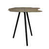 16 Inch Iron Accent End Table Abstract Tabletop Artisanal Engravings Antique Brass Black By The Urban Port UPT-276806