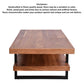 52 Inch Handcrafted Live Edge Coffee Table Black Iron Frame Brown Acacia Wood By The Urban Port UPT-276812