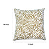 18 x 18 Handcrafted Cotton Square Accent Throw Pillow Elegant Filigree Pattern White and Gold By The Urban Port UPT-280401