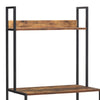 66 Inch Industrial Style 3 Tier Kitchen Baker Rack with Storage Cabinet Rustic Brown Black Metal Frame By The Urban Port UPT-294325