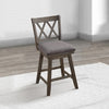 Jasmine 24 Handcrafted Rustic 360 Degree Swivel Counter Stool Chair Distressed Walnut Brown Gray Seat Cushion By The Urban Port UPT-295407