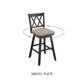 Jasmine 29 Inch Handcrafted Rustic 360 Degree Swivel Barstool Chair Crossed Black Wood Frame Gray Seat Cushion By The Urban Port UPT-295408