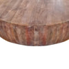 Handcarved Drum Shape Round Top Mango Wood Distressed Wooden Coffee Table Brown By The Urban Port UPT-32184
