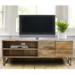 Industrial Style Mango Wood and Metal Tv Stand With Storage Cabinet, Brown By The Urban Port