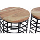 Round Nesting Coffee Tables With Caged Metal Base Black And Brown Set Of 3 By The Urban Port UPT-69200