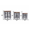 Round Nesting Coffee Tables With Caged Metal Base Black And Brown Set Of 3 By The Urban Port UPT-69200