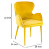 Fabric Upholstered Wing Back Design Dining Chair with High Curvy Arms Yellow VIG-VGEUMC-8883CH-A-YEL