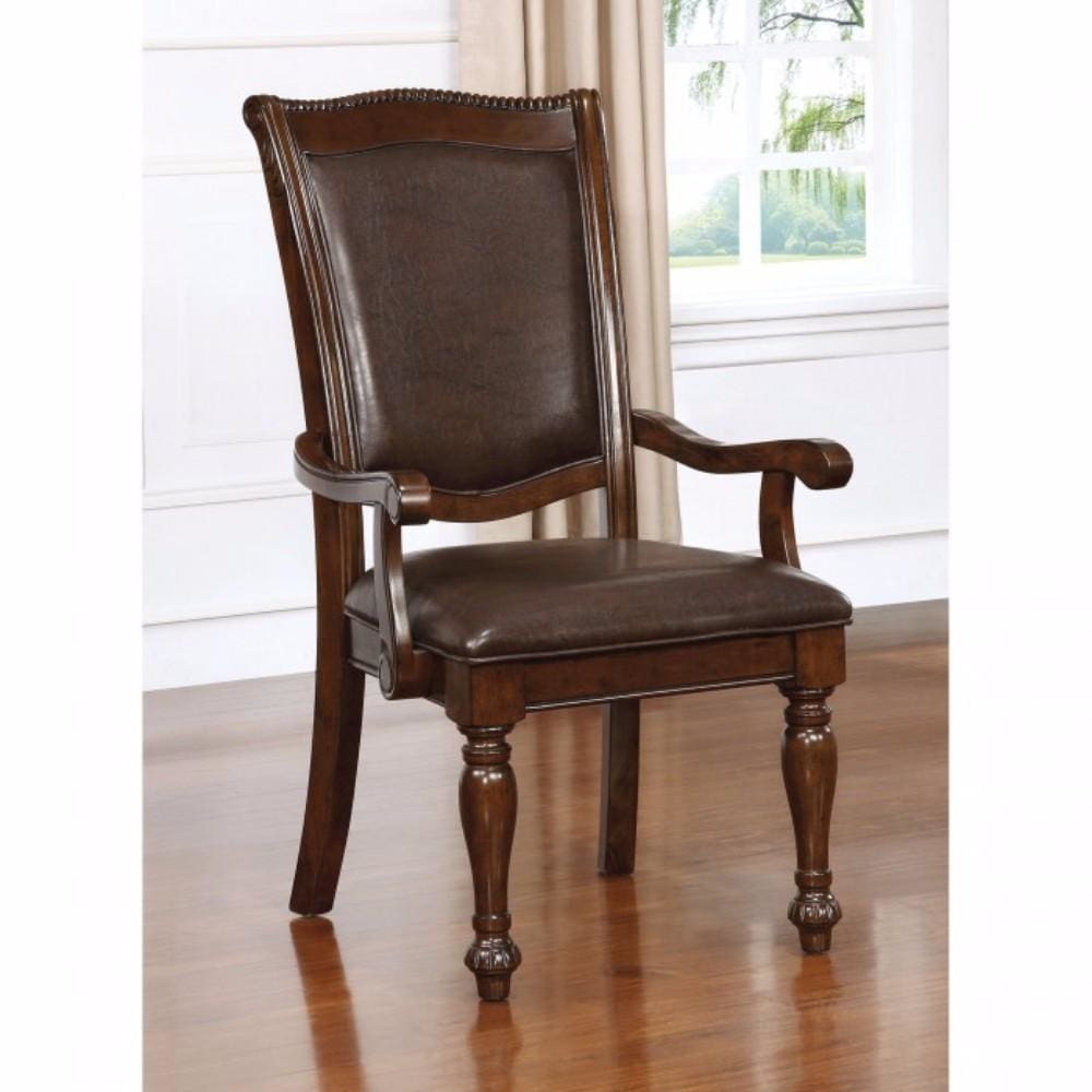 Alpena Traditional Arm Chair, Brown Cherry By Casagear Home