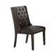 Button Tufted Royal Dining Chair Set Of 2 Dark Brown PDX-F1501