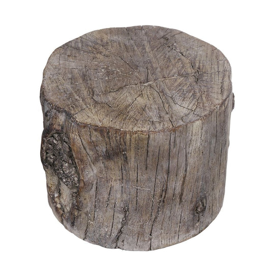 Cement Tree Stump Stool in Round Shape, Small, Brown