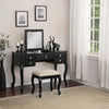 Cherub Vanity Set | Stool & Mirror | Black