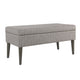 Bench | Chevron Pattern Upholstery | Lift Top Storage | Gray