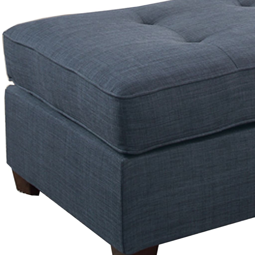 Cocktail Ottoman In Blue Dorris Fabric PDX-F6993