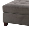 Cocktail Ottoman In Charcoal Gray Waffle Suede Fabric PDX-F7119