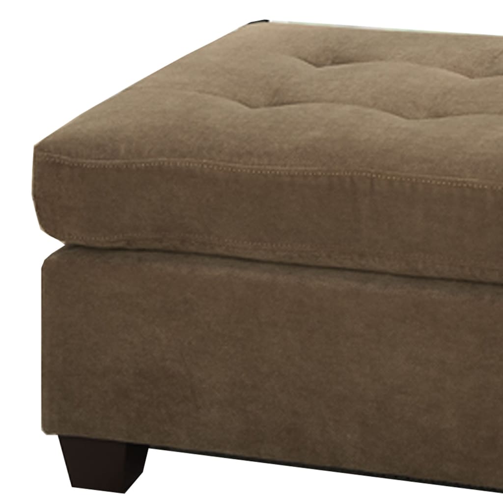 Cocktail Ottoman In Light Brown Waffle Suede Fabric PDX-F7120