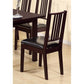 Comfortable Dining Chair With Lustrous Finish Seat, Set of Two, Dark Brown