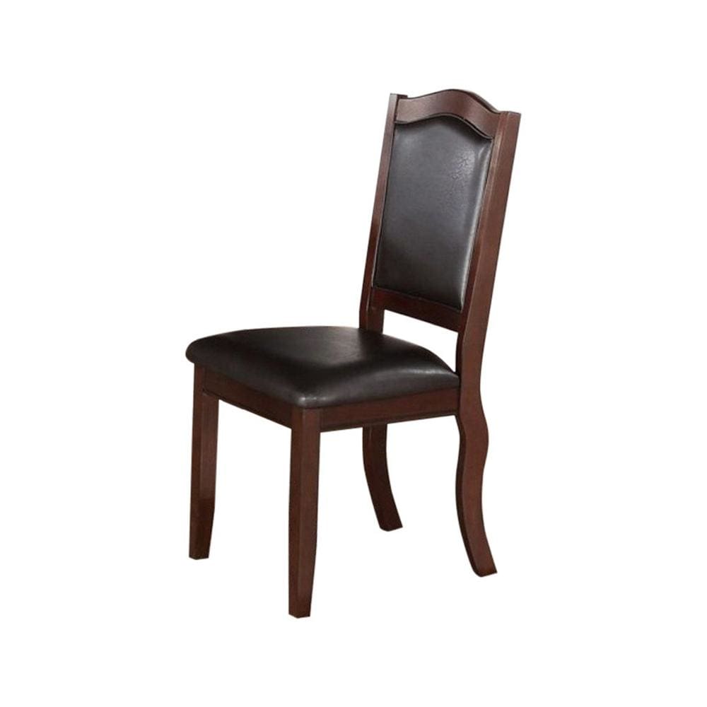 Contemporary Rubber Wood Dining Chair Set Of 2 Brown And Black PDX-F1338