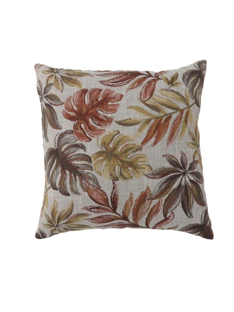 Contemporary Style Leaf Designed Set of 2 Throw Pillows, Red -PL6027RD-L-2PK By Casagear Home