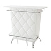 Bar Table | Padded | Button Tufting | Faux Leather | White Finish