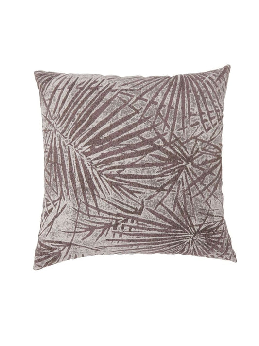 Contemporary Style Palm Leaves Designed Set of 2 Throw Pillows, Brown -PL6038BR-L-2PK By Casagear Home