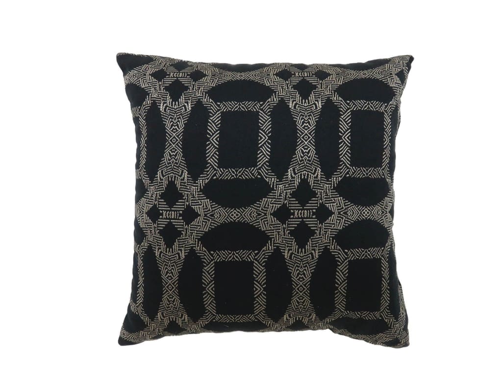 Contemporary Style Set of 2 Pillows With Intriguing Designing, Gray, Black -PL6026S-2PK By Casagear Home