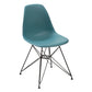 Deep Back Plastic Chair with Metal Eiffel Style Legs Ocean Blue and Black MSF-9L5666R