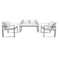 Exquisitly Handsome Anodized Aluminum Upholstered Cushioned Chair with Rattan White BM172073