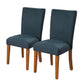 Fabric Upholstered Parson Dining Chair with Wooden Legs, Navy Blue and Brown, Set of Two - K6805-F1570 By Casagear Home