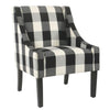 Accent Chair | Buffalo Plaid Fabric | Black White
