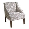 Fabric Upholstered Wooden Accent Chair with Swooping Arms, Gray and Brown - K6499-F1598 By Casagear Home