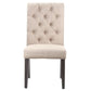 Fabric Upholstered Wooden Chair with Button Tufting Beige and Black MSF-8PL766K