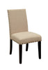 Fabric Upholstered Wooden Side Chair,Pack Of Two,Beige & Dark Walnut Brown By Casagear Home